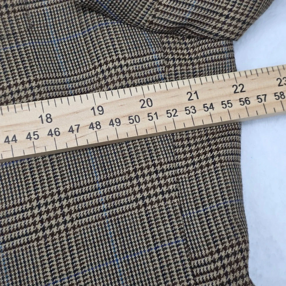 Brooks Brothers Madison 1818 Blazer Yorkshire Tweed Wool Men Sz 42L Glen Plaid